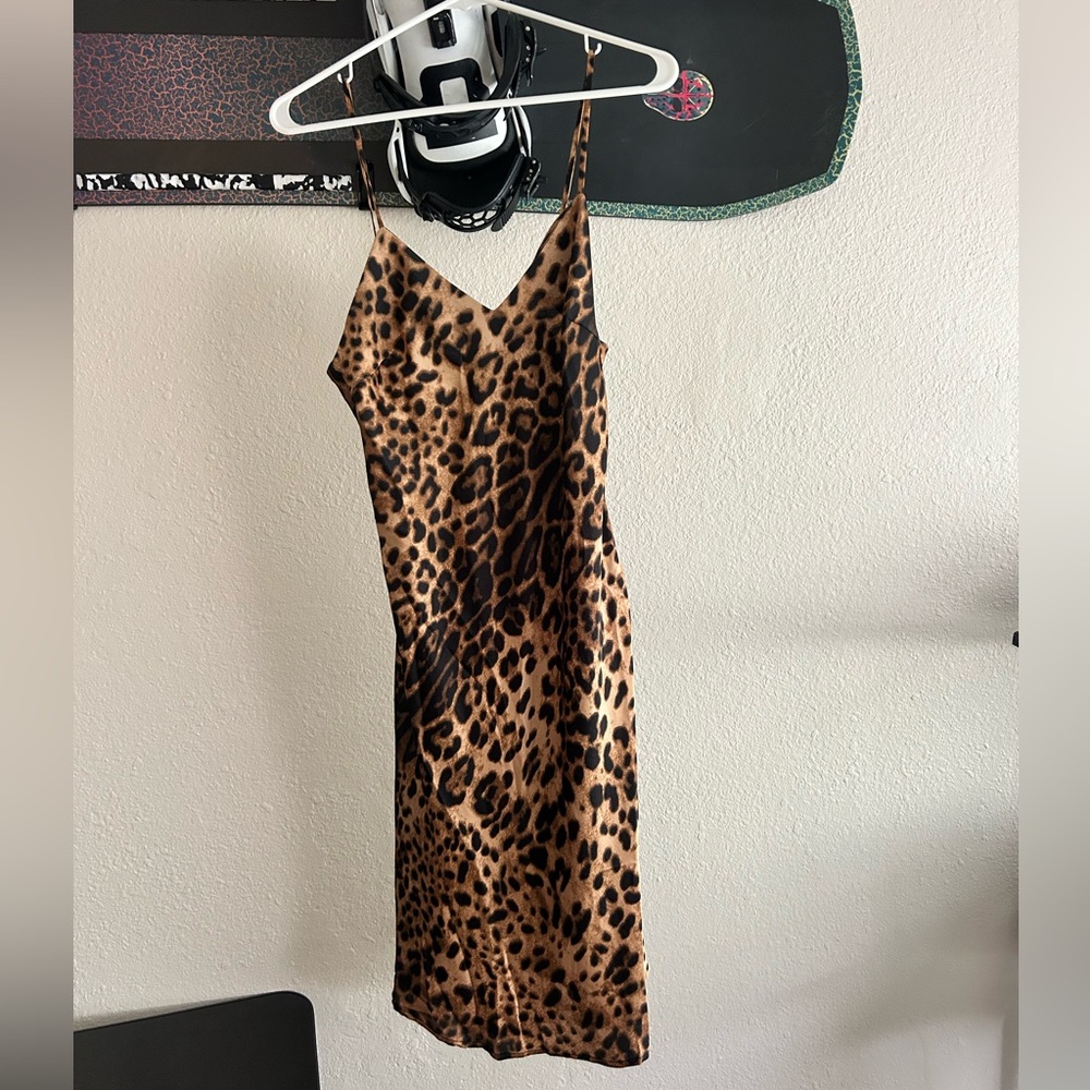 Forever 21 Leopard Print Slip Dress - Black & Brown - Picture 1 of 4